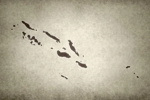 Map of the Solomon Islands on a paper Stock Illustration