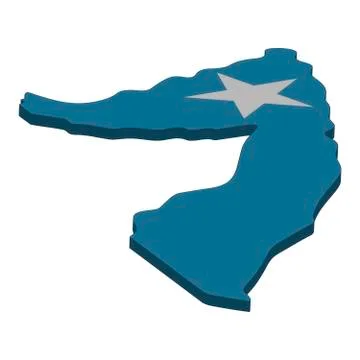 Map of Somalia - 3D flag Stock Illustration