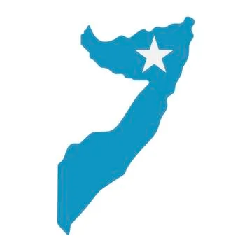 Map of Somalia - flag Stock Illustration
