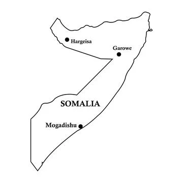 Map of somalia Stock Illustration