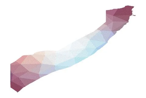 Map of Somalia. Low poly illustration of the country. Geometric design with.. Stock Illustration