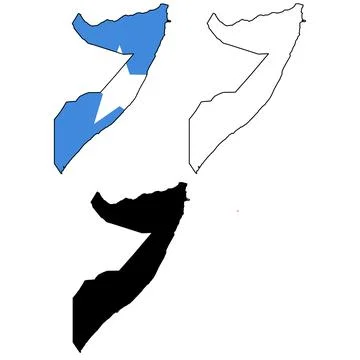 Map of Somalia. Somalia Map. Flag of Somalia maps territory. Outline map イラスト素材