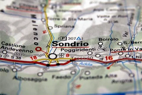 Map of Sondrio Stock Photos