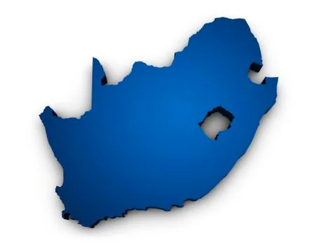 Map of south africa 3d shape Stock Illustration