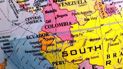 Map of South America Stock Footage 333609236