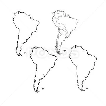 Map of south america. map concept south america map vector: Graphic