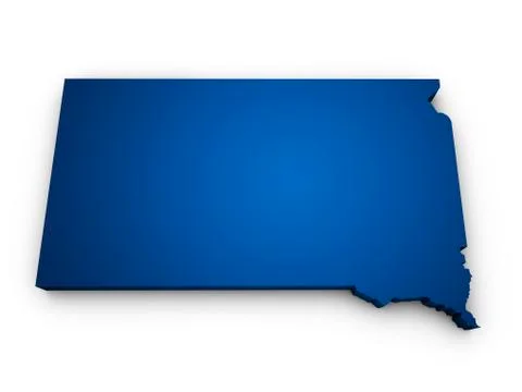 Map of south dakota 3d shape Stock Illustration