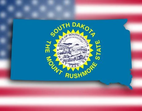 Map of south dakota Stock Illustration