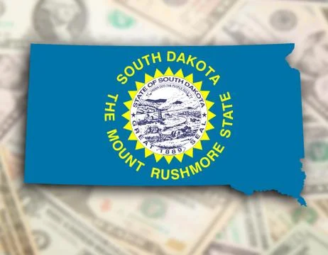 Map of south dakota 库存插图