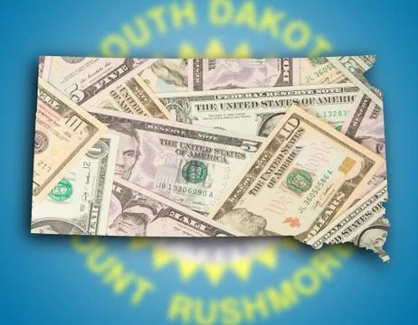 Map of south dakota Illustrazione stock