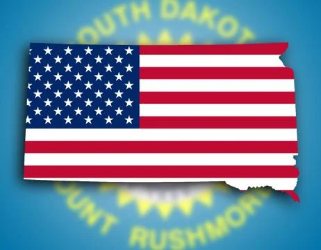 Map of south dakota 库存插图