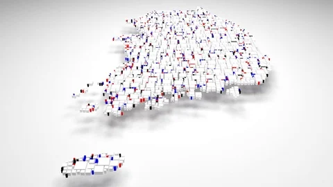 Map of South Korea Stock Footage 81339344