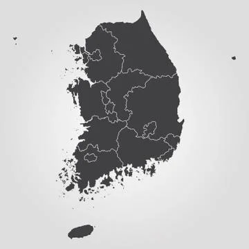 Map of South Korea Stock Illustration