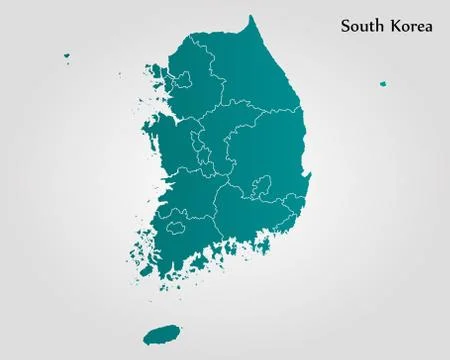 Map of South Korea Stock Illustration