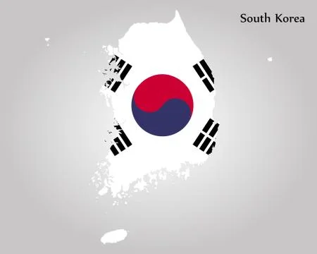 Map of South Korea Stock Illustration