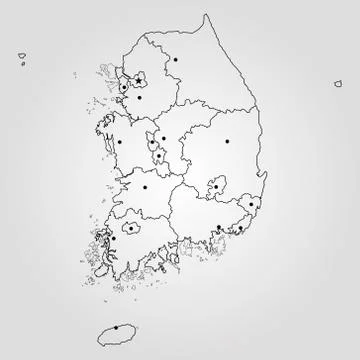 Map of South Korea Stock Illustration
