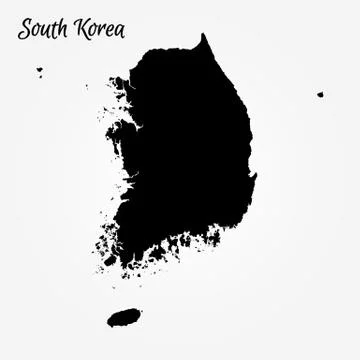Map of South Korea Stock Illustration