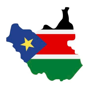 Map of South Sudan - flag Stock Illustration