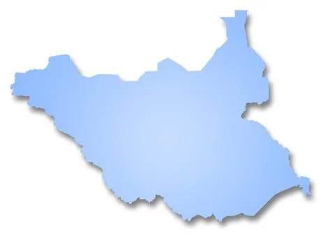 Map of South Sudan Stock Illustration