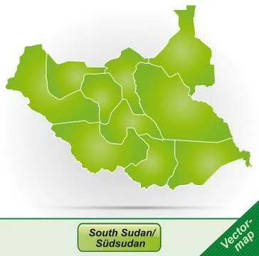 Map of south sudan Stock Illustration