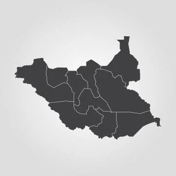 Map of South Sudan Stock Illustration