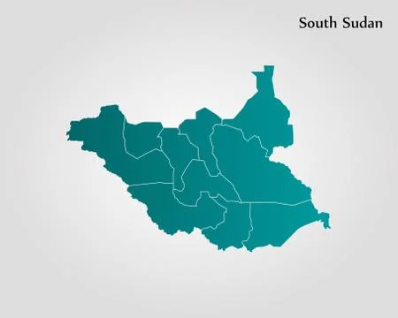 Map of South Sudan Stock Illustration