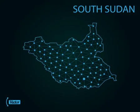 Map of South Sudan. Vector illustration. World map Stock Illustration