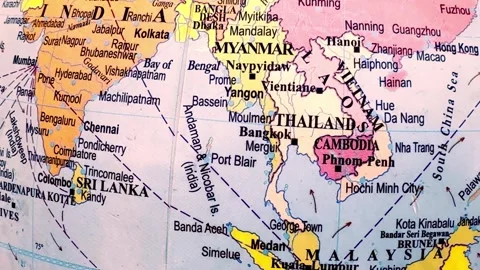 Map of Southeast Asian Countries Stock Footage 332892716