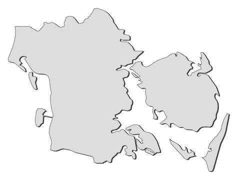 Map of Southern Denmark (Denmark) Map of Southern Denmark, a region of Den... 스톡 사진