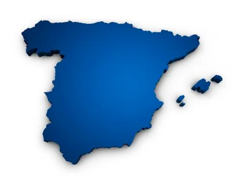 Map of spain 3d shape Stock Illustration