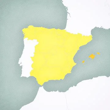 Map of Spain - Balearic Islands Stock Illustration