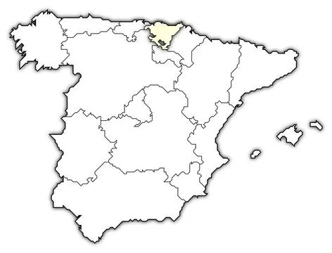 Map of Spain, Basque Country highlighted Political map of Spain with the s... Stock Photos