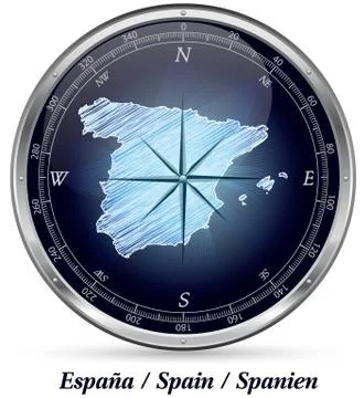 Map of spain with borders Stock Illustration