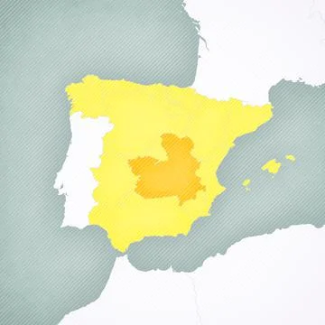 Map of Spain - CastillaLa Mancha Stock Illustration