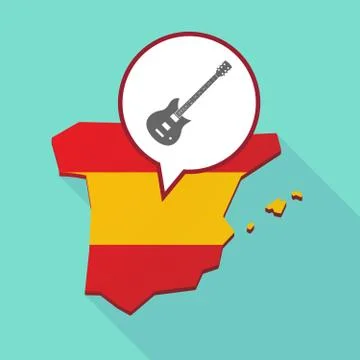Map of Spain with  an electric guitar Stockillustratie