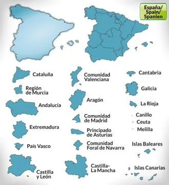 Map of spain Stock Illustration