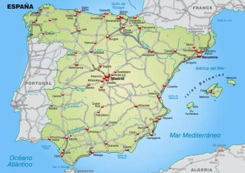 Map of spain Stock Illustration