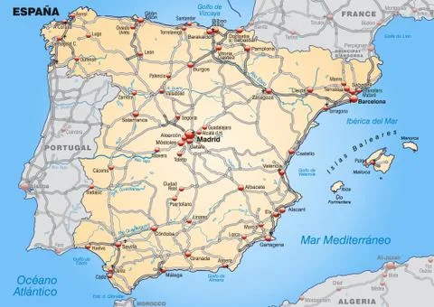 Map of spain Stock Illustration