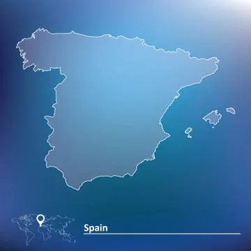 Map of Spain Stock Illustration