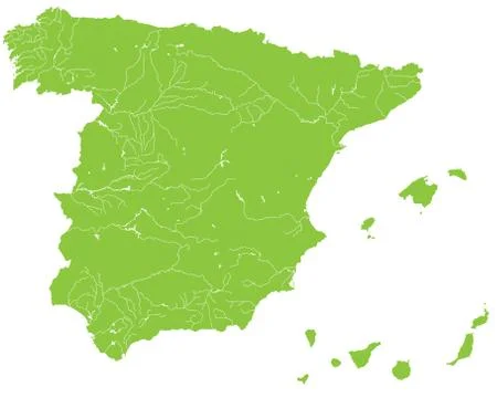 Map of Spain Stock Illustration