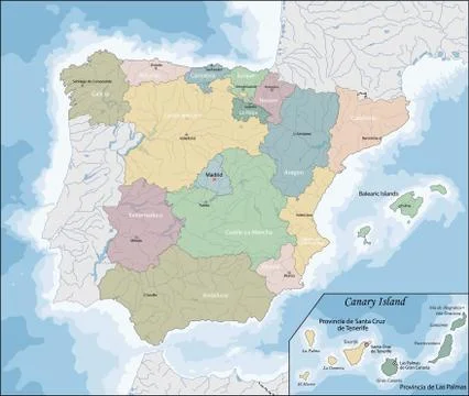 Map of Spain Stock Illustration