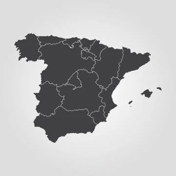 Map of Spain Stock Illustration