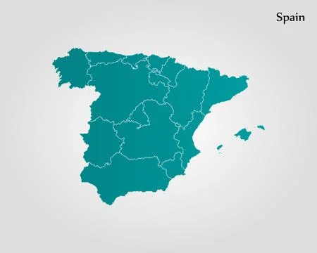 Map of Spain Illustrazione stock