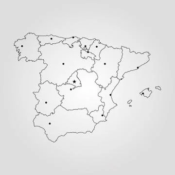 Map of Spain Stock Illustration