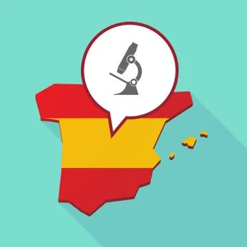 Map of Spain with  a microscope icon Stock Illustration