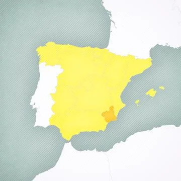 Map of Spain - Murcia Stock Illustration