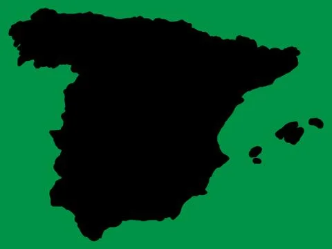 Map Spain Silhouette Vector illustration Eps 10 Illustrazione stock