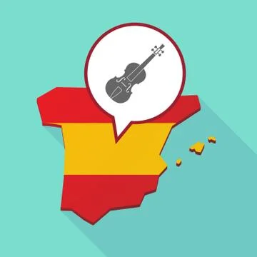 Map of Spain with  a violin イラスト素材