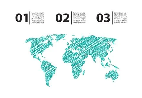 Map with special sketch design Stock Illustration