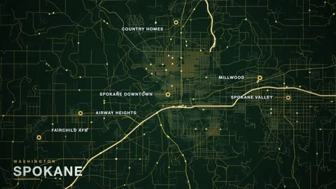 Map of Spokane Stock Footage 340892099